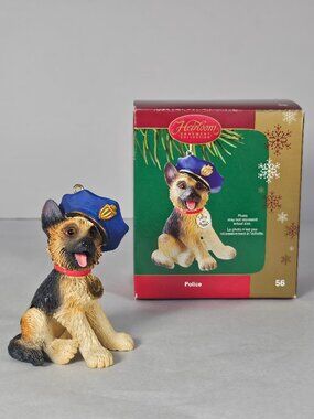 Carlton Cards Heirloom "Police" German Shepherd Police Dog Christmas Ornament